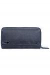 Double Zipper Money Portfolio Bag newces-007-BL